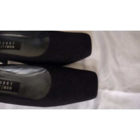 Stuart Weitzman Shoes Womens Size 6.5B Black Suede Pump Square Toe 2.5in Heel - Picture 5 of 9
